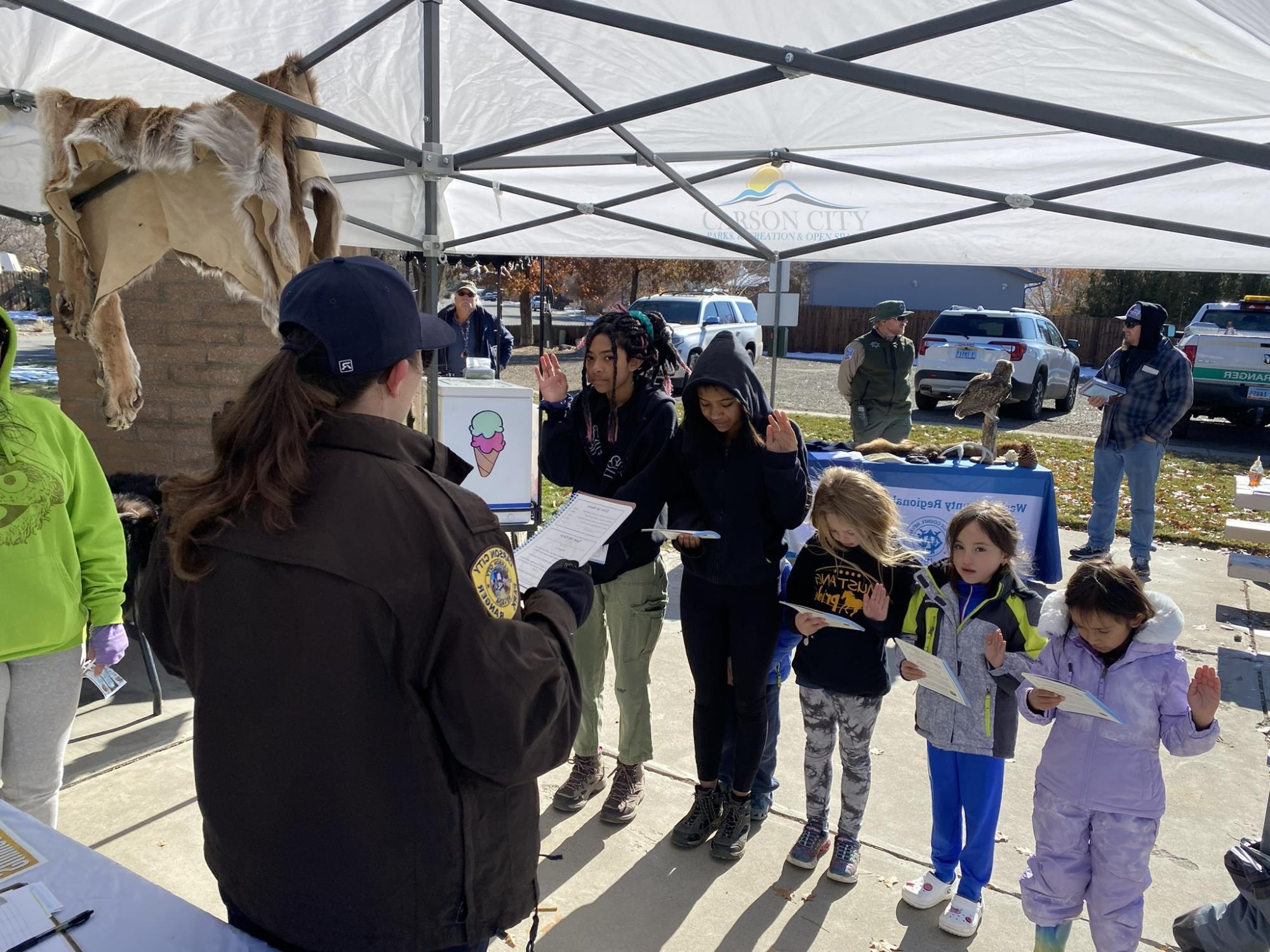 Junior Ranger group swear in at Junior Park Ranger Day 2022